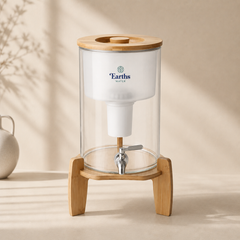 9L Glass Benchtop Water Filter - Natural Bamboo