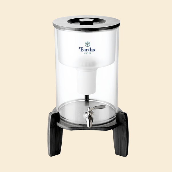 9L Glass Benchtop Alkaline Water Filter - Black Bamboo