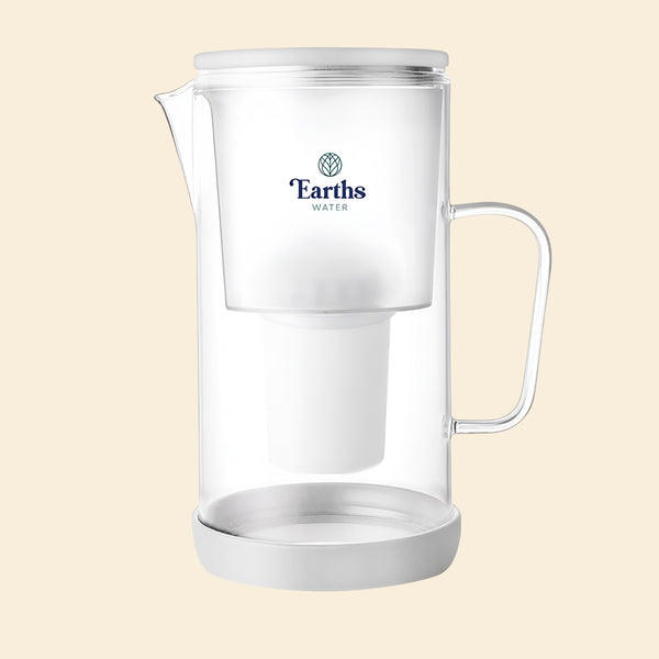 2.5L Glass Jug Carafe Alkaline Water Filter - White