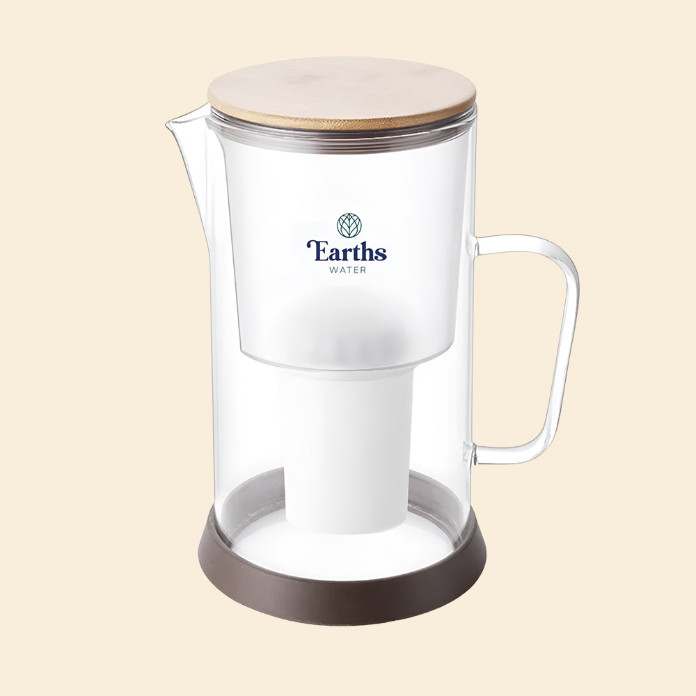 2.5L Glass Jug Carafe Alkaline Water Filter - Natural
