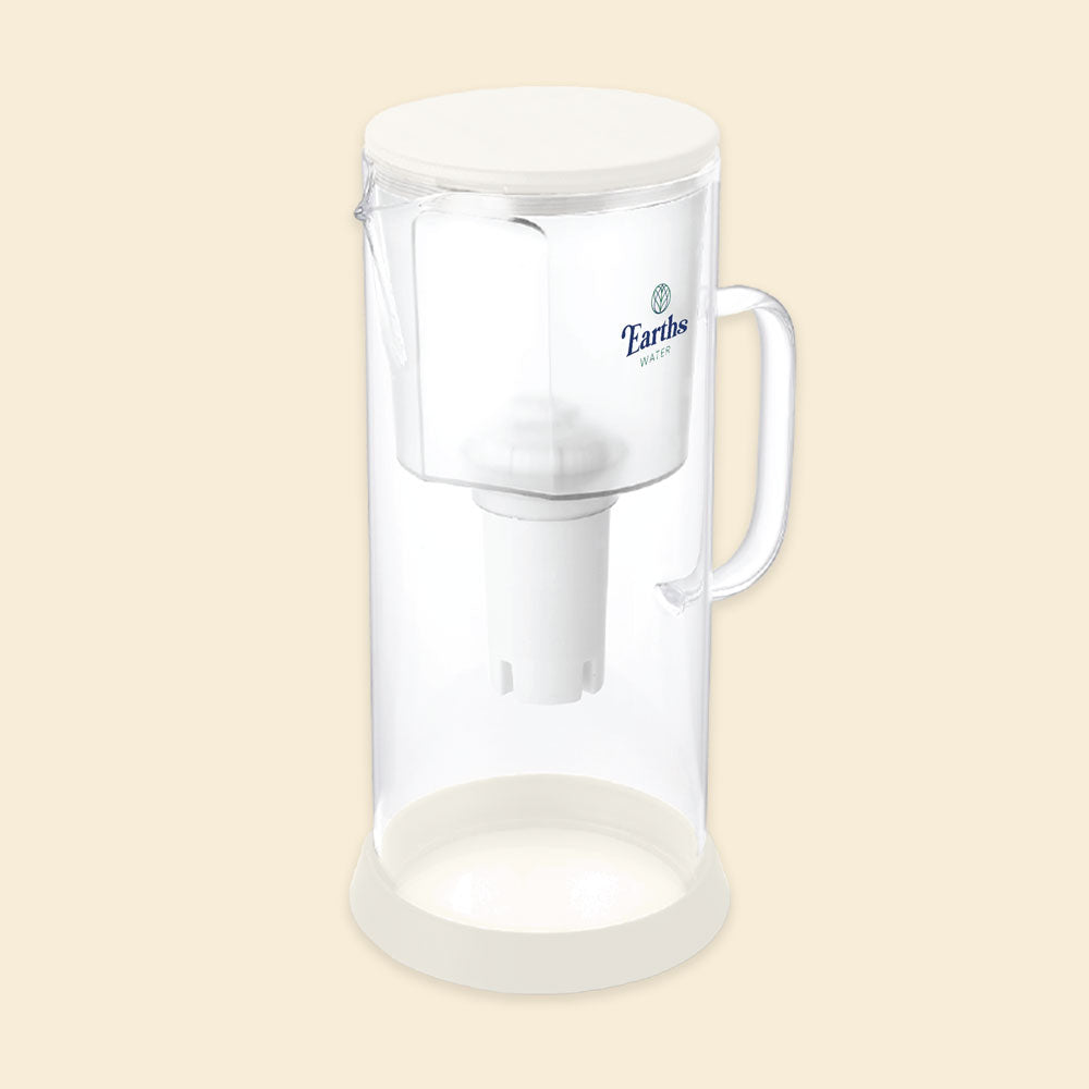 3.5L Glass Carafe Alkaline Water Filter - White