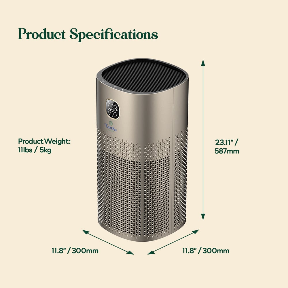 360 Protect Air Purifier + Formaldehyde + UV with Medical Grade H13 HEPA - Gold