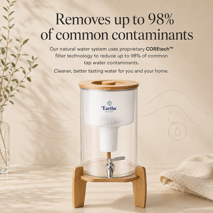 9L Glass Benchtop Water Filter - Natural Bamboo