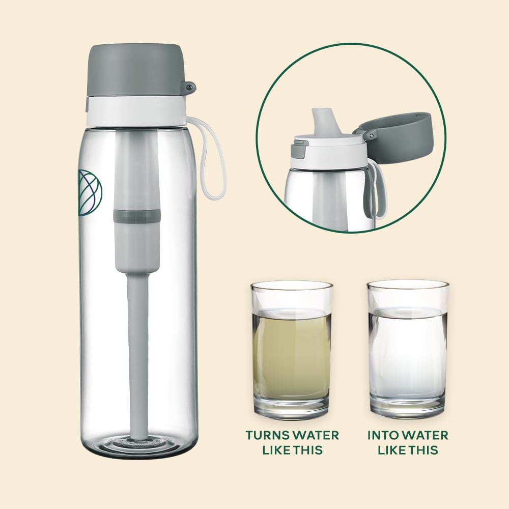 Ultra Water Filter Bottle + 3 Nature Replacement Filters [BUNDLE]