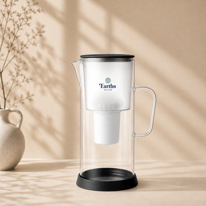 3.5L Glass Water Filter Jug Carafe - Black